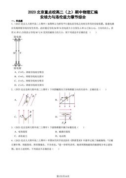 2023北京重点校高二（上）期中物理汇编：安培力与洛伦兹力章节综合-答案