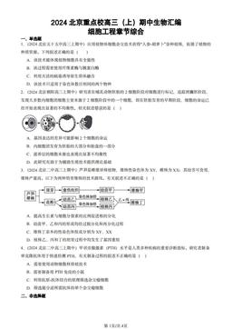 2024北京重点校高三（上）期中生物汇编：细胞工程章节综合-答案