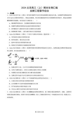 2024北京高三（上）期末生物汇编：发酵工程章节综合-答案