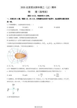 2025北京贸大附中高二（上）期中物理（选考）（教师版）-答案