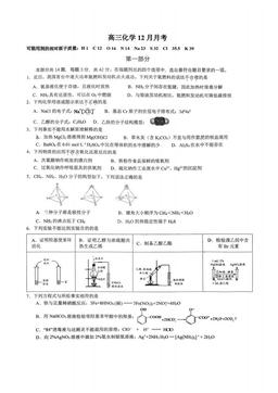 2025北京理工大附中高三12月月考化学（教师版）-答案