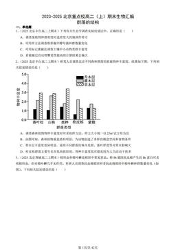 2023-2025北京重点校高二（上）期末生物汇编：群落的结构-答案