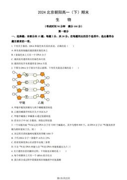 2024北京朝阳高一（下）期末生物（教师版）-答案