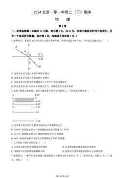 2024北京一零一中高二（下）期中物理（教师版）-答案