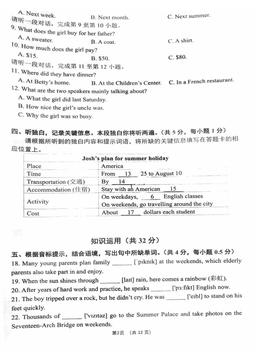 2023北京十四中初一（下）期中英语（教师版）-答案