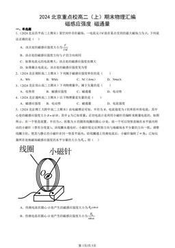 2024北京重点校高二（上）期末物理汇编：磁感应强度 磁通量-答案