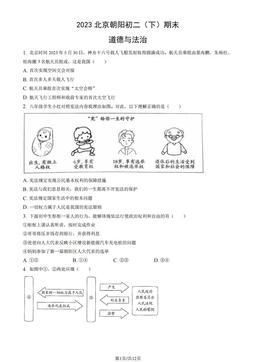 2023北京朝阳初二（下）期末道德与法治（教师版）-答案