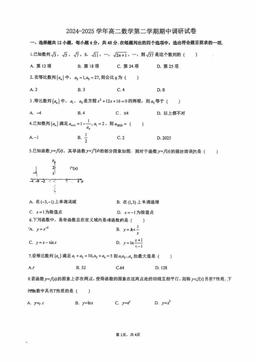 2025北京中关村中学高二（下）期中数学-试题