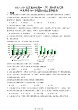 2022-2024北京重点校高一（下）期末历史汇编：辛亥革命与中华民国的建立章节综合-答案