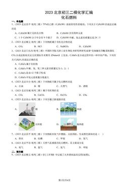 2023北京初三二模化学汇编：化石燃料-答案