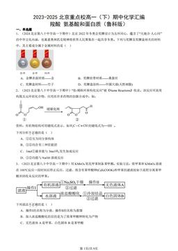 2023-2025北京重点校高一（下）期中化学汇编：羧酸 氨基酸和蛋白质（鲁科版）-答案