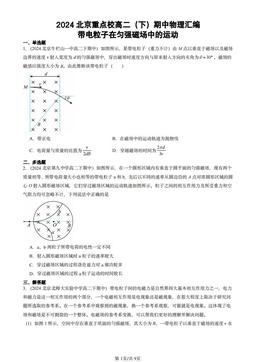 2024北京重点校高二（下）期中物理汇编：带电粒子在匀强磁场中的运动-答案