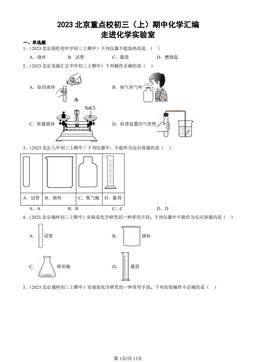2023北京重点校初三（上）期中化学汇编：走进化学实验室-答案