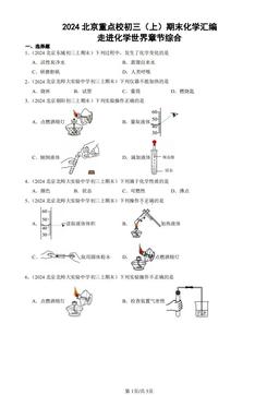 2024北京重点校初三（上）期末化学汇编：走进化学世界章节综合-答案
