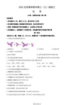 2023北京清华附中高二（上）统练三化学（教师版）-答案