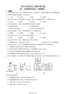 2024北京初三二模化学汇编：盐  化肥章节综合（选择题）-答案