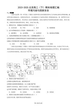 2023-2025北京高二（下）期末地理汇编：环境污染与国家安全-答案