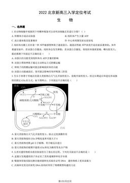 2022北京新高三入学定位考试生物（教师版）-答案