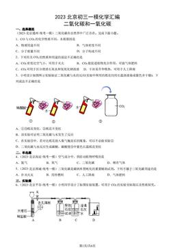 2023北京初三一模化学汇编：二氧化碳和一氧化碳-答案
