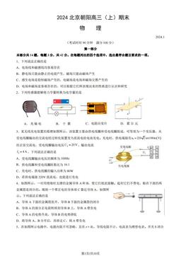2024北京朝阳高三（上）期末物理（教师版）-答案