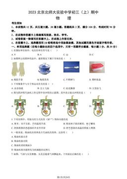 2023北京北师大实验中学初三（上）期中物理（教师版）-答案