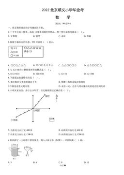 2022北京顺义小学毕业考数学（教师版）-答案
