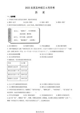 2022北京五中初三6月月考历史（教师版）-答案