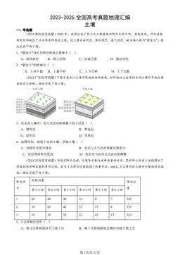 2023-2025全国高考真题地理汇编：土壤-答案