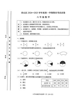 2025北京房山六年级（上）期末数学-答案