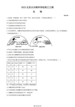 2023北京大兴精华学校高三三模生物（教师版）-答案