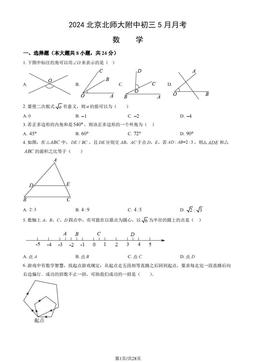 2024北京北师大附中初三5月月考数学（教师版）-答案