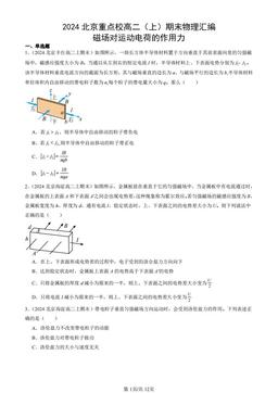 2024北京重点校高二（上）期末物理汇编：磁场对运动电荷的作用力-答案