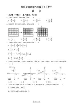 2024北京朝阳六年级（上）期中数学（教师版）-答案