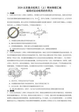 2024北京重点校高三（上）期末物理汇编：磁场对运动电荷的作用力-答案