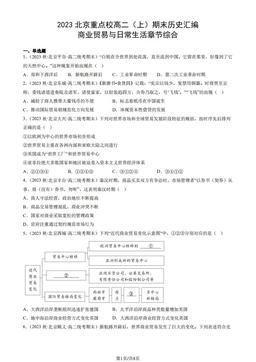 2023北京重点校高二（上）期末历史汇编：商业贸易与日常生活章节综合-答案