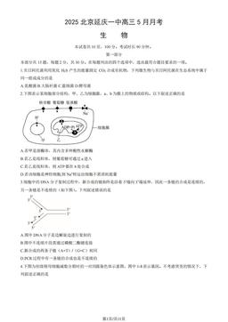 2025北京延庆一中高三5月月考生物（教师版）-答案