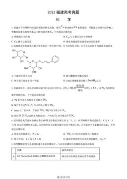 2022福建高考真题化学（教师版）-答案