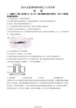2024北京清华附中高三12月月考物理（教师版）-答案