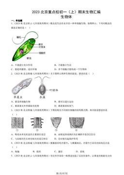 2023北京重点校初一（上）期末生物汇编：生物体-答案