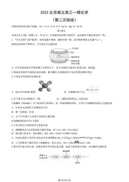 2023北京顺义高三一模化学（第二次统练）（教师版）-答案