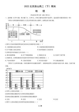2022北京房山高二（下）期末地理（教师版）-答案