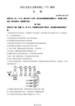 2025北京人大附中高二（下）期中生物（教师版）-答案