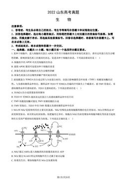 2022山东高考真题生物（教师版）-答案