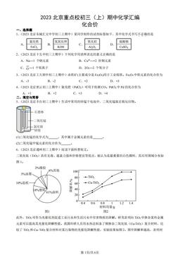 2023北京重点校初三（上）期中化学汇编：化合价-答案