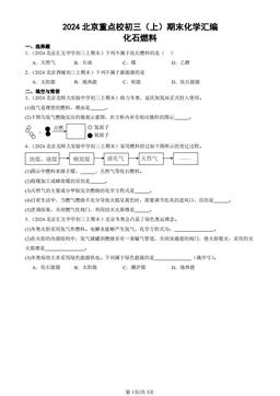 2024北京重点校初三（上）期末化学汇编：化石燃料-答案