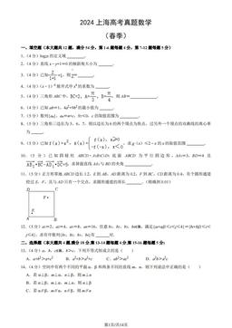 2024上海高考真题数学（春季）（教师版）-答案
