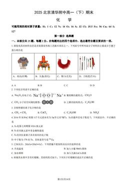 2025北京清华附中高一（下）期末化学（教师版）-答案