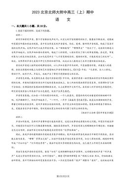 2023北京北师大附中高三（上）期中语文（教师版）-答案