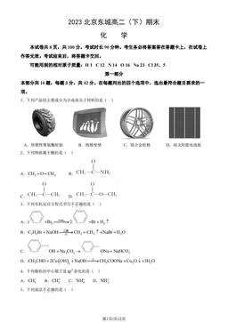 2023北京东城高二（下）期末化学（教师版）-答案