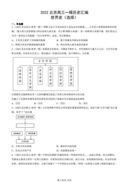 2022北京高三一模历史汇编：世界史（选择）-答案